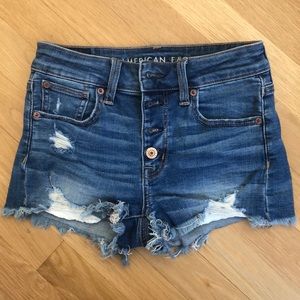 American Eagle denim high waisted shorts